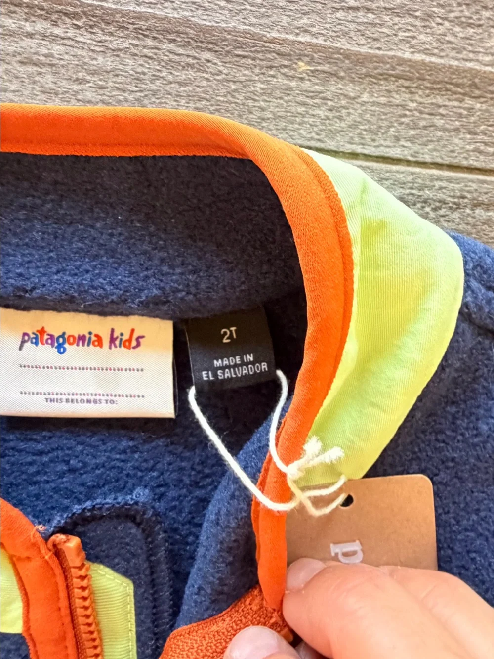 Patagonia Kids Fleece Vest Navy, Yellow-Green, Orange